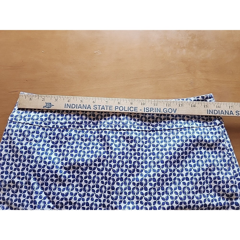 Talbots Skirt Size 8 Knee Length Blue Floral Pencil Canvas Cotton Blend - Picture 3 of 9